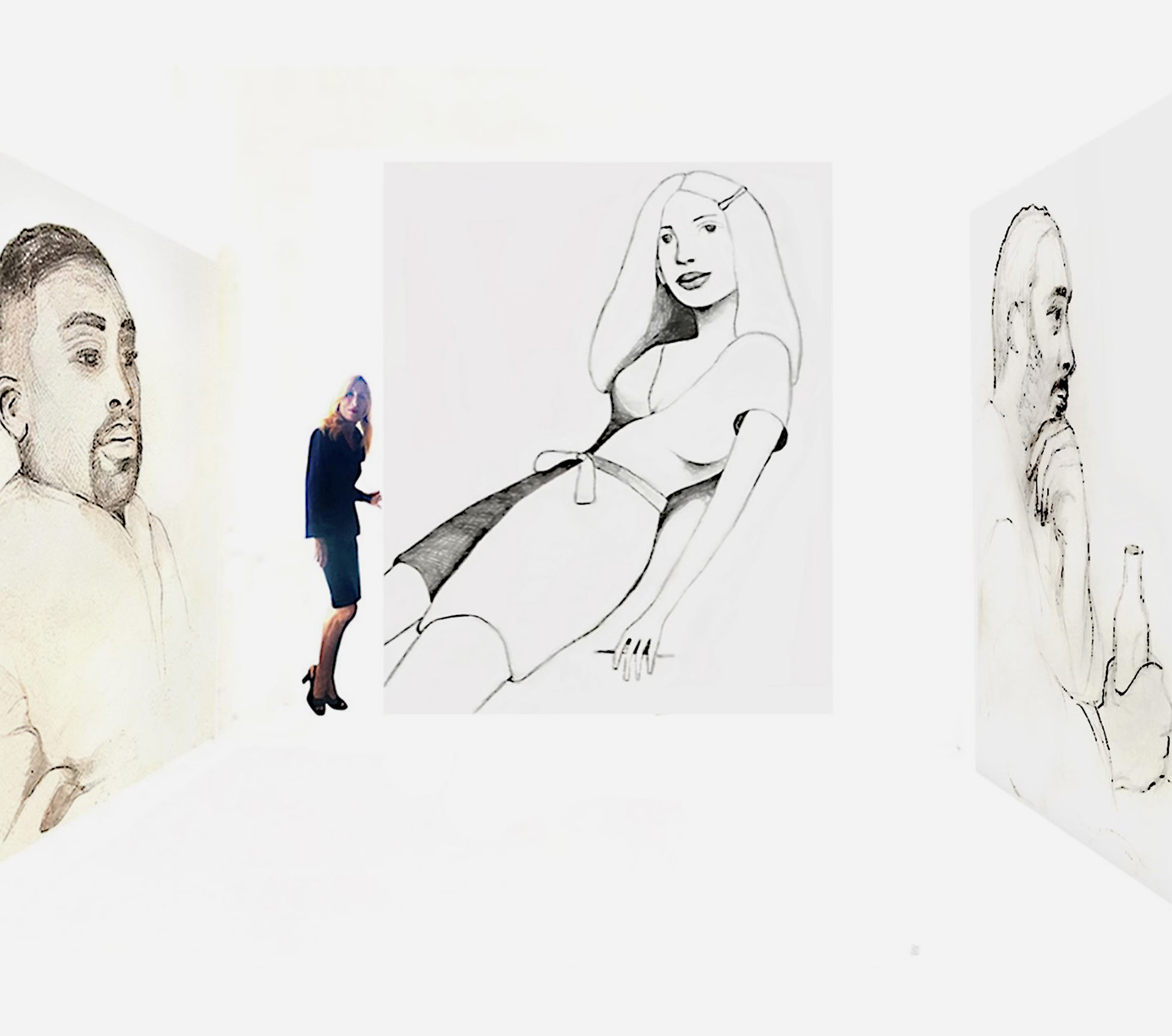 Jane Rubin Contemporary Painter, Composer and Choreographer with Self-Portraits and Portraits of her Husband, from life