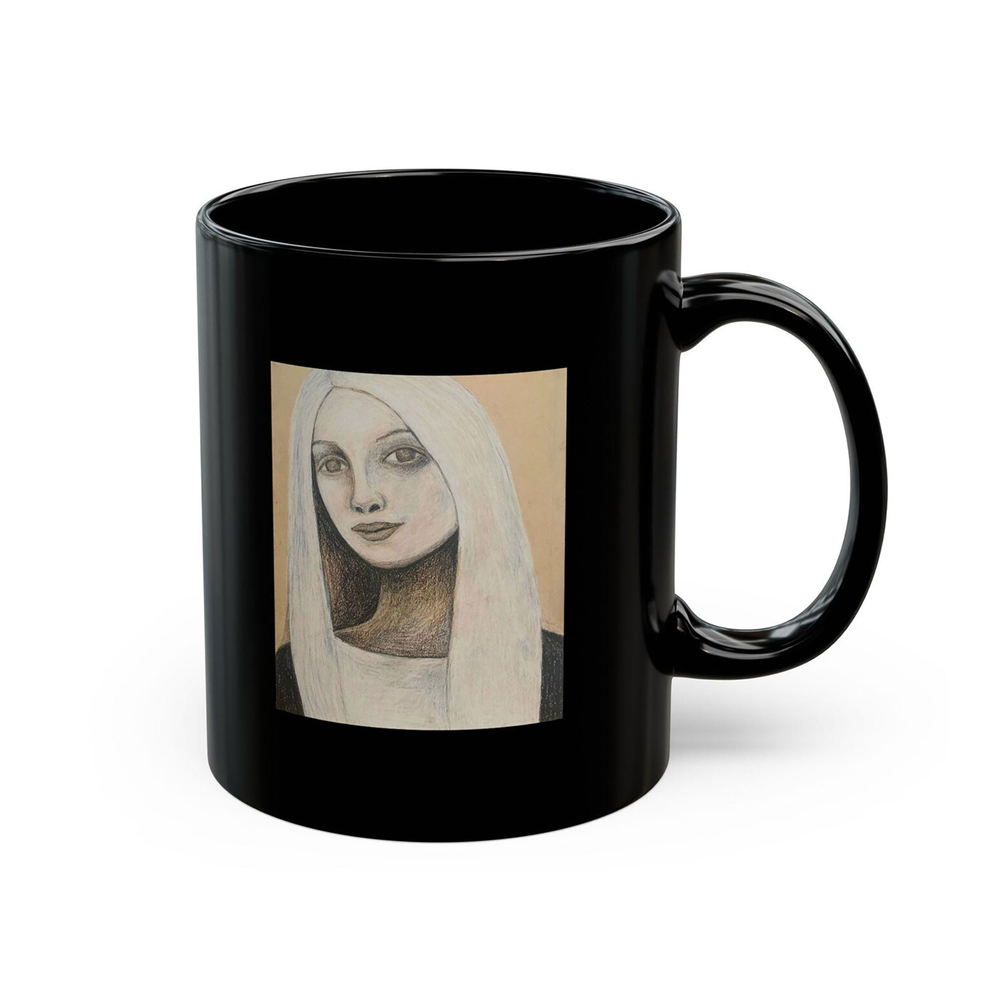 Self-Portrait Drawing from Life Printed on Framed Canvas; Copyright Jane Rubin 2024