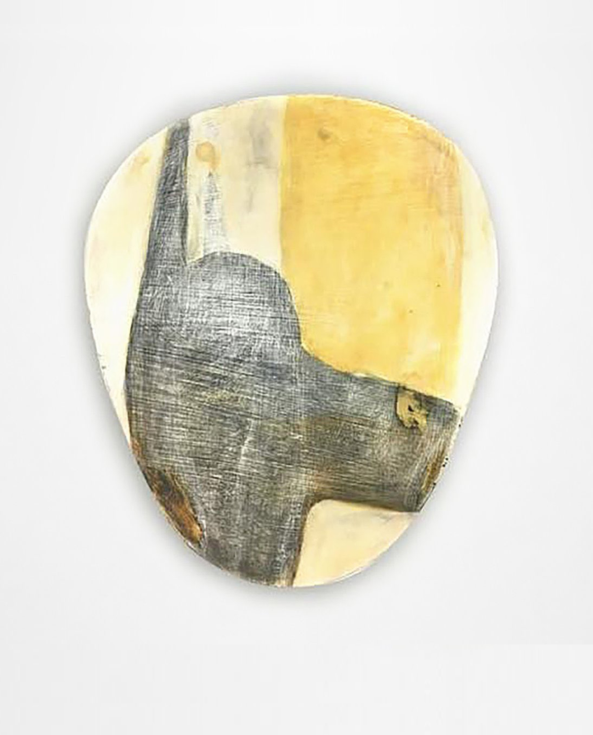 semi-abstract-figurative spontaneous oil painting on shaped wooden panel copyright Jane Rubin circa 2000