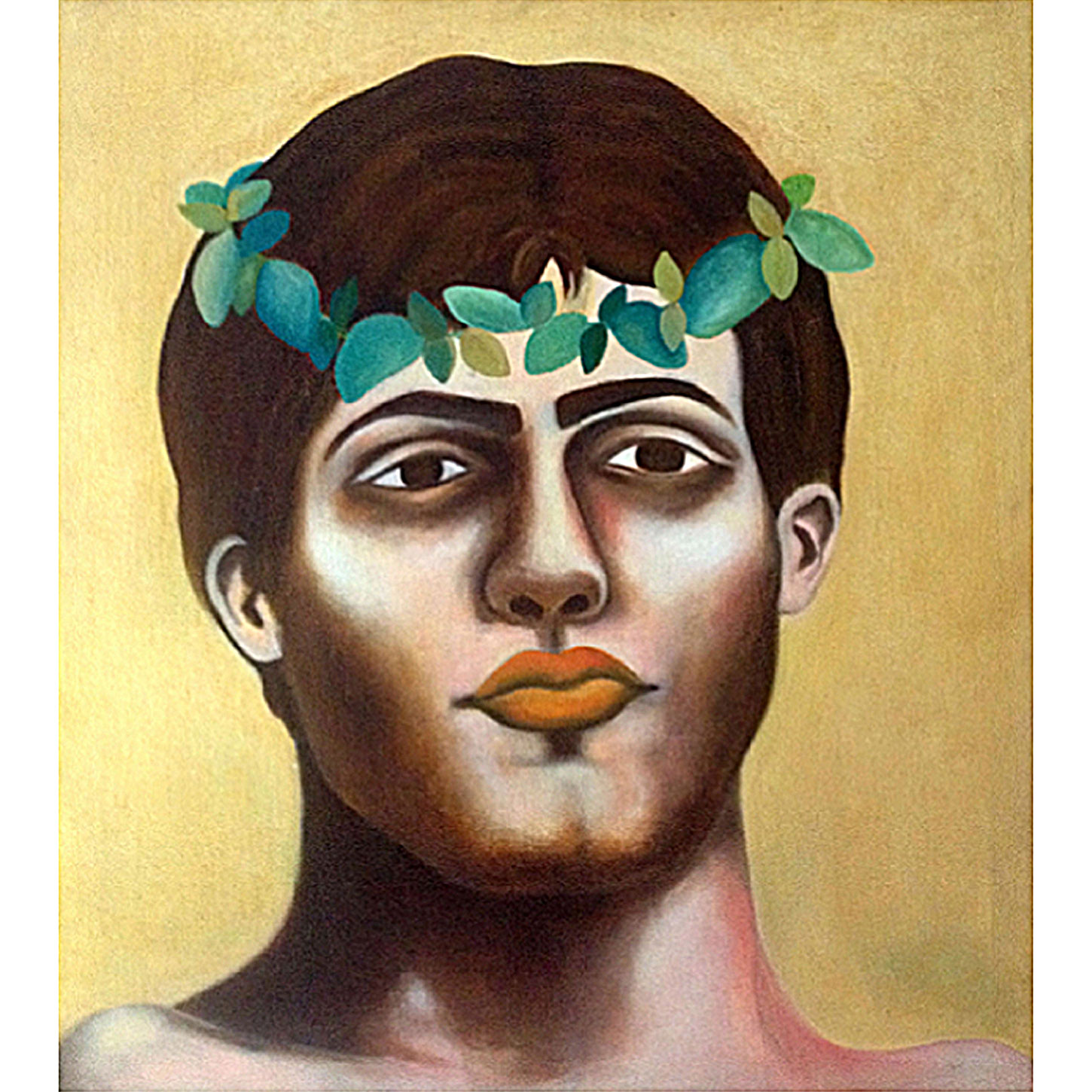 Portait of Andrew Dupont from life and imagination. Oil on linen Copyright jane Rubin 1995.