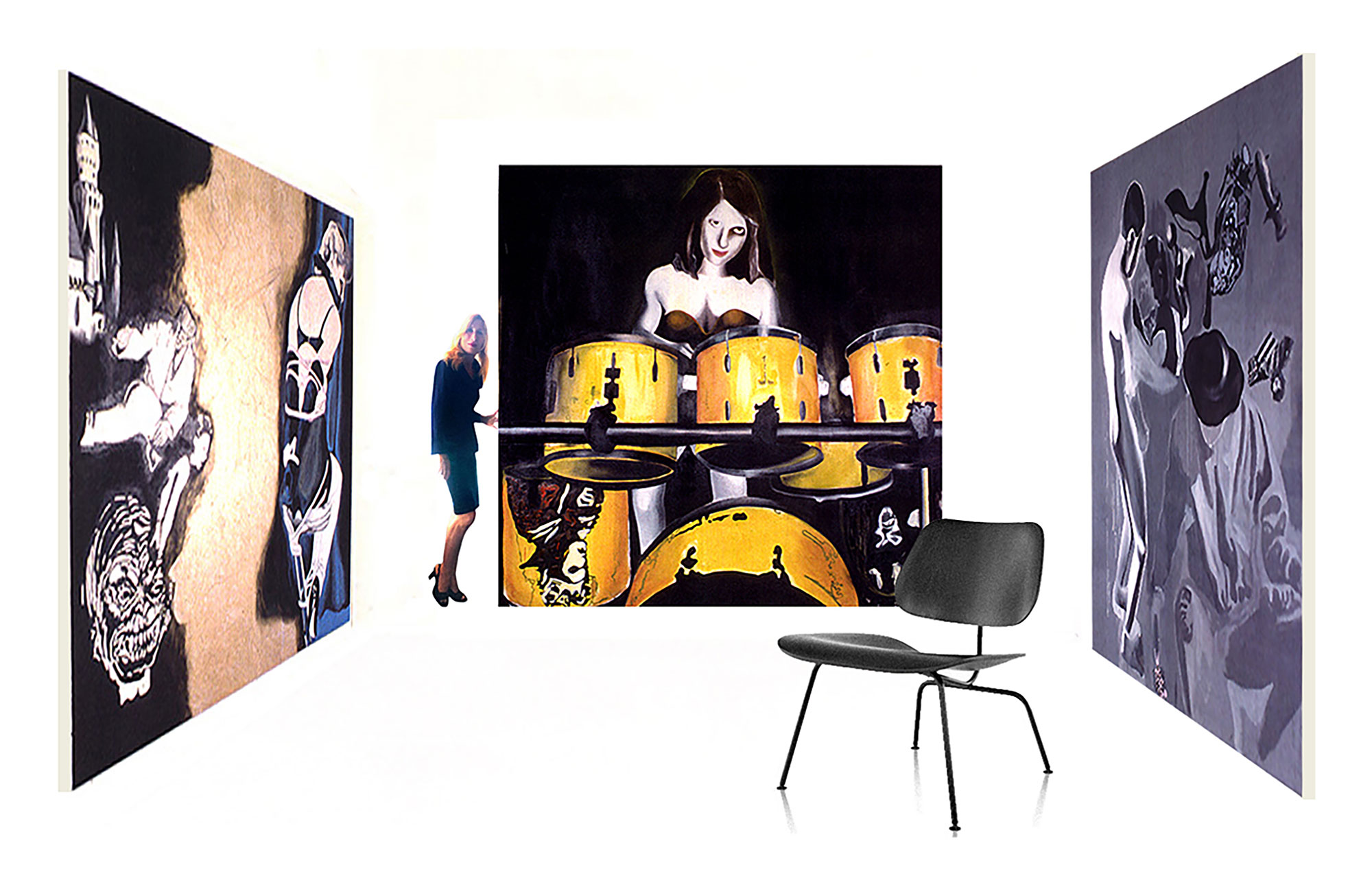 Artist Jane Rubin and Champion, Oil on Canvas, Copyright Jane Rubin 1996